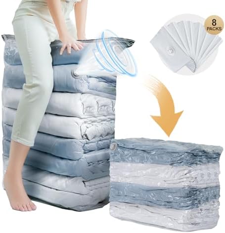 TAILI Jumbo Cube Vacuum Storage Bags 4 Pack, Extra Large (31x40x15 Inch) for Clothing and Bedding, Space Saving Closet O