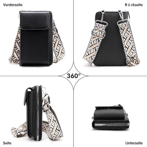 Women's Small PU Leather Crossbody Bag for Phone, 7 Inches | DBPBToU Women's PU Leather Crossbody Phone Purse, 7 Inches