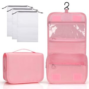 Trousse de toilette Zivacate rose pour voyage, affaires et fitness - étanche avec poignée et 3 sacs à cordon