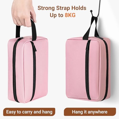 Elviros Lightweight Travel Toiletry Bag for Women and Men Travel Essentials Gifts for Men(Navy Blue) Global Recycled Sta