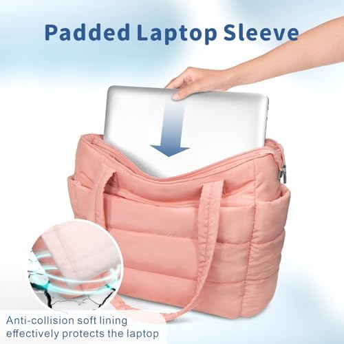 TOPDesign Lightweight Puffy Handbag for Women Travel TOPDesign Quilted Shoulder Bag for Women Work TOPDesign Puffer Tote