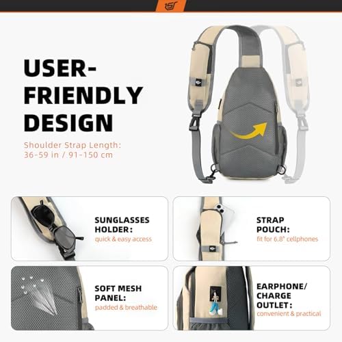 SKYSPER Anti-RFID Crossbody Sling Backpack for Women Men(Army Green) SKYSPER Travel Hiking Crossbody Bag for Women Men