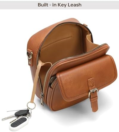 Goinsound Vegan Leather Crossbody Bag for Women & Men | Vintage Design Crossbody Shoulder Purse with Card Slots | Goins