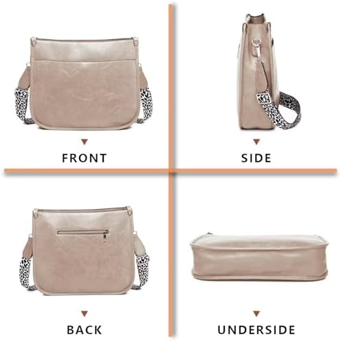 AUYOCO Vegan Leather Crossbody Bags for Women Handbag with Guitar Strap Zipped Pockets AUYOCO Vegan Leather Crossbody