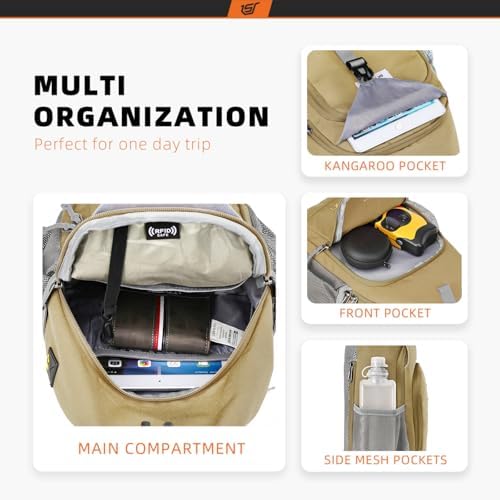 SKYSPER Anti-RFID Crossbody Sling Backpack for Women Men(Army Green) SKYSPER Travel Hiking Crossbody Bag for Women Men