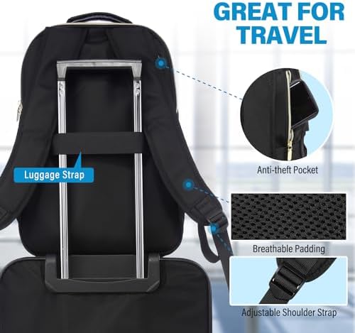 Laptop Backpack Purse for Women Work Travel Black OEKO-TEX STANDARD 100 Laptop Backpack Purse for Women College Black Qu