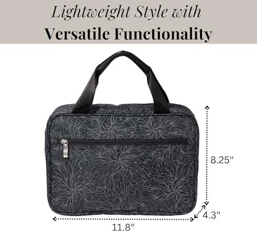 Baggallini Unisex Large Hanging Travel Toiletry Kit - Lightweight 8x11 Inch Makeup Bag for Everyone Travel