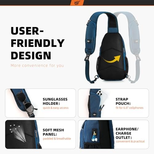 SKYSPER Anti-RFID Crossbody Sling Backpack for Women Men(Army Green) SKYSPER Travel Hiking Crossbody Bag for Women Men