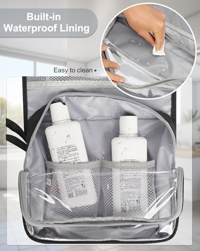 Relavel Travel Toiletry Bag for Men, Large Capacity Travel Kit, Hanging Toiletry Bag for Women