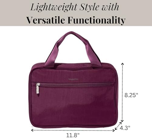 Baggallini Unisex Large Hanging Travel Toiletry Kit - Lightweight 8x11 Inch Makeup Bag for Everyone Travel