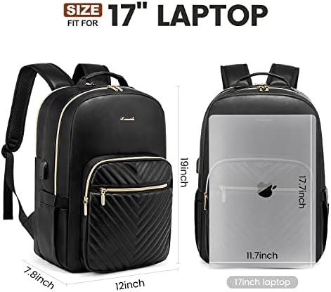 Laptop Backpack Purse for Women Work Travel Black OEKO-TEX STANDARD 100 Laptop Backpack Purse for Women College Black Qu