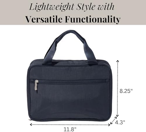Baggallini Unisex Large Hanging Travel Toiletry Kit - Lightweight 8x11 Inch Makeup Bag for Everyone Travel