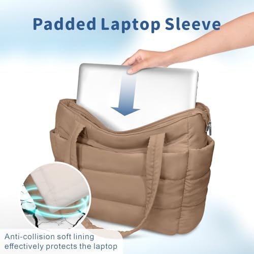 TOPDesign Lightweight Puffy Handbag for Women Travel TOPDesign Quilted Shoulder Bag for Women Work TOPDesign Puffer Tote