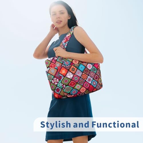 TOPDesign Lightweight Puffy Handbag for Women Travel TOPDesign Quilted Shoulder Bag for Women Work TOPDesign Puffer Tote