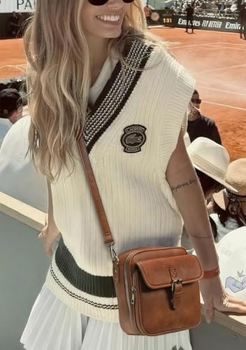 Goinsound Vegan Leather Crossbody Bag for Women & Men | Vintage Design Crossbody Shoulder Purse with Card Slots | Goins