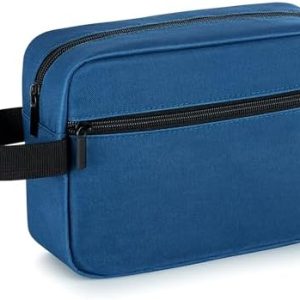 Elviros Lightweight Travel Toiletry Bag for Women and Men Travel Essentials Gifts for Men(Navy Blue) Global Recycled Sta