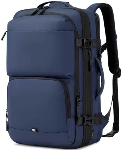 Carry On Travel Backpack 35L-40L Expandable Extra Large Light Daypack for Men and Women (Blue) Travel Backpack 35L-40L