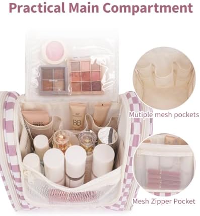 Narwey Large Blue Leaf Hanging Toiletry Bag for Women Travel and Men Cosmetics Organizers