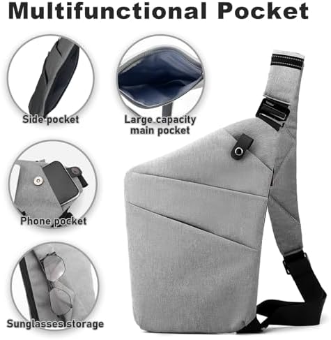 BIRDDIE Anti-Theft Travel Bag - Large Capacity Chest Sling Bag for Travel and Sports | BIRDDIE Anti-Theft Travel Bag -