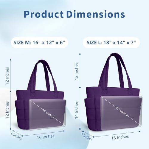 TOPDesign Lightweight Puffy Handbag for Women Travel TOPDesign Quilted Shoulder Bag for Women Work TOPDesign Puffer Tote