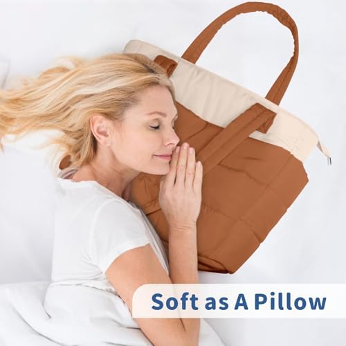 TOPDesign Lightweight Puffy Handbag for Women Travel TOPDesign Quilted Shoulder Bag for Women Work TOPDesign Puffer Tote