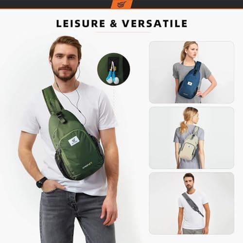 SKYSPER Anti-RFID Crossbody Sling Backpack for Women Men(Army Green) SKYSPER Travel Hiking Crossbody Bag for Women Men
