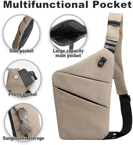 BIRDDIE Anti-Theft Travel Bag - Large Capacity Chest Sling Bag for Travel and Sports | BIRDDIE Anti-Theft Travel Bag -