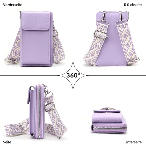 Women's Small PU Leather Crossbody Bag for Phone, 7 Inches | DBPBToU Women's PU Leather Crossbody Phone Purse, 7 Inches