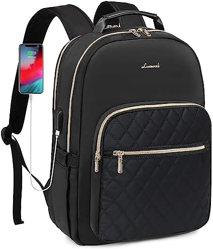 Laptop Backpack Purse for Women Work Travel Black OEKO-TEX STANDARD 100 Laptop Backpack Purse for Women College Black Qu