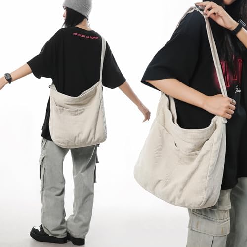 Dainaotm Canvas Tote Bag Casual Hobo Crossbody Shoulder Bag for Women Large Purse Messenger Bag Travel Work Dainaotm Can