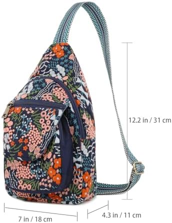 SILKAREA Embroidered Boho Small Sling Bag for Women Travel (Blue) SILKAREA Embroidered Boho Small Sling Bag for Women Ch