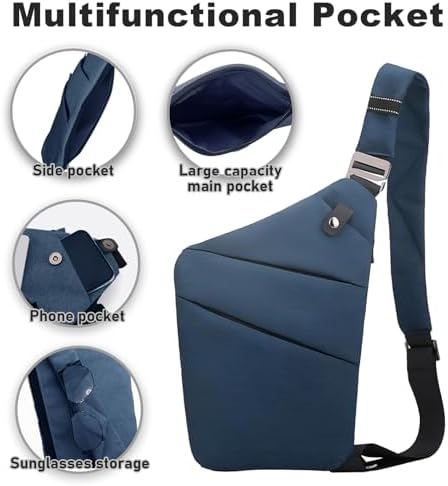 BIRDDIE Anti-Theft Travel Bag - Large Capacity Chest Sling Bag for Travel and Sports | BIRDDIE Anti-Theft Travel Bag -