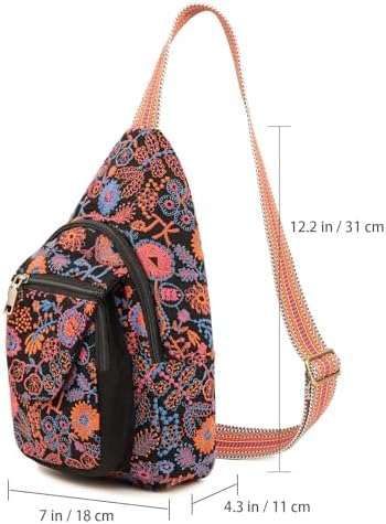 SILKAREA Embroidered Boho Small Sling Bag for Women Travel (Blue) SILKAREA Embroidered Boho Small Sling Bag for Women Ch