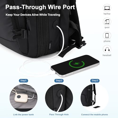 Carry On Travel Backpack 35L-40L Expandable Extra Large Light Daypack for Men and Women (Blue) Travel Backpack 35L-40L