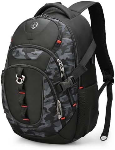 Swissdigital Design Laptop Backpack with USB Charging Port | Men's 15.6 Inches Fit 31L Travel Backpack | Blue/Black | SD