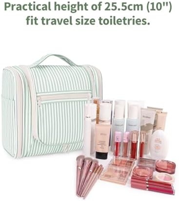 Narwey Large Blue Leaf Hanging Toiletry Bag for Women Travel and Men Cosmetics Organizers