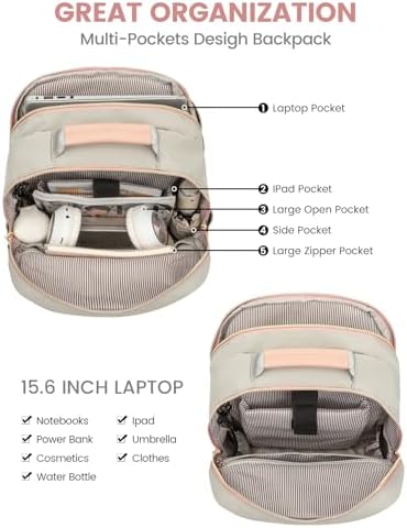 Laptop Backpack Purse for Women Work Travel Black OEKO-TEX STANDARD 100 Laptop Backpack Purse for Women College Black Qu