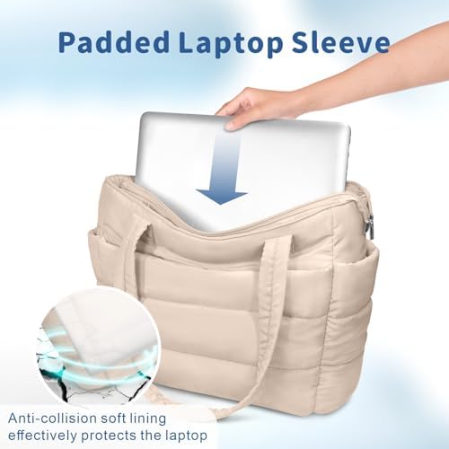 TOPDesign Lightweight Puffy Handbag for Women Travel TOPDesign Quilted Shoulder Bag for Women Work TOPDesign Puffer Tote