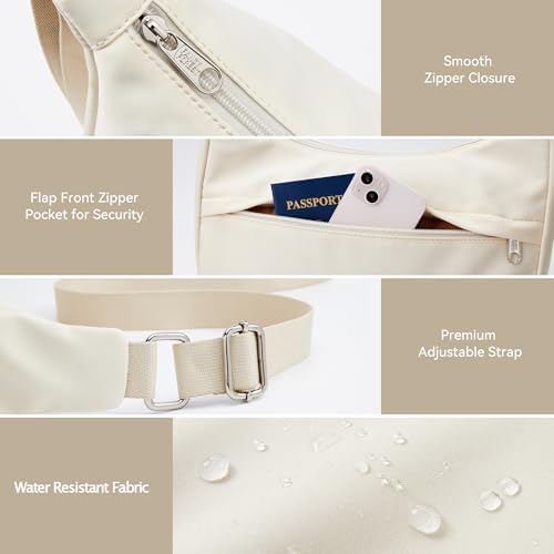 Fancy Forest KALIDI Nylon Crescent Bag Medium Casual Shoulder Crossbody Purse for Women Men Travel with External Pocket