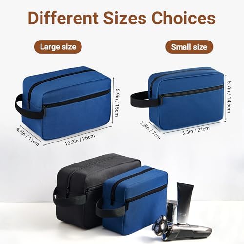 Elviros Lightweight Travel Toiletry Bag for Women and Men Travel Essentials Gifts for Men(Navy Blue) Global Recycled Sta