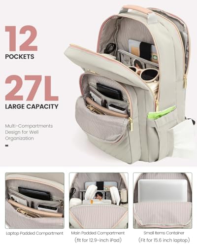 Laptop Backpack Purse for Women Work Travel Black OEKO-TEX STANDARD 100 Laptop Backpack Purse for Women College Black Qu