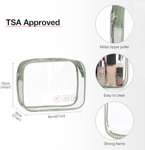 Toiletry Bag Smart Hanging Travel Makeup Organizer TSA Approved Transparent | Travel Makeup Organizer with Hanging Feat