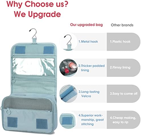 Narwey Beige Small Hanging Travel Toiletry Bag for Women Travel Bag Specifications: Makeup Bag Organizer, Cosmetics Bag - Image 9