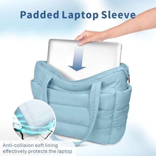 TOPDesign Lightweight Puffy Handbag for Women Travel TOPDesign Quilted Shoulder Bag for Women Work TOPDesign Puffer Tote