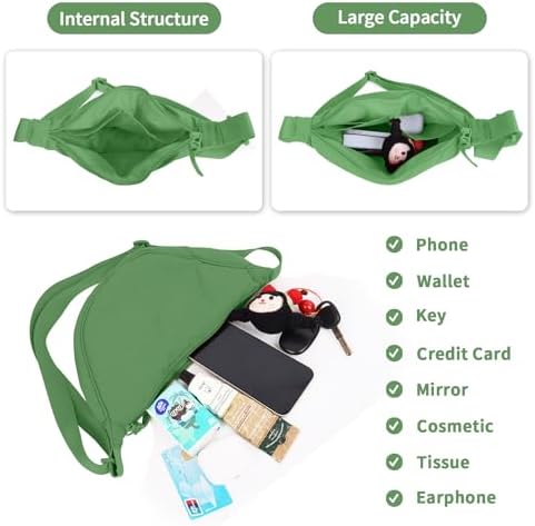 EVGLOW Nylon Crescent Crossbody Bag - Trendy Women's Travel Sling Bag EVGLOW Nylon Crescent Crossbody Bag - Small Men's