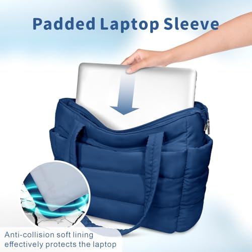 TOPDesign Lightweight Puffy Handbag for Women Travel TOPDesign Quilted Shoulder Bag for Women Work TOPDesign Puffer Tote