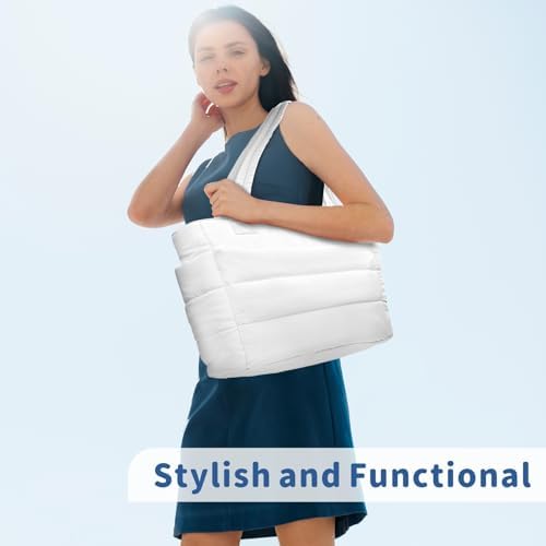 TOPDesign Lightweight Puffy Handbag for Women Travel TOPDesign Quilted Shoulder Bag for Women Work TOPDesign Puffer Tote