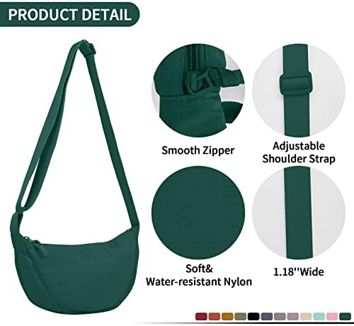 EVGLOW Nylon Crescent Crossbody Bag - Trendy Women's Travel Sling Bag EVGLOW Nylon Crescent Crossbody Bag - Small Men's