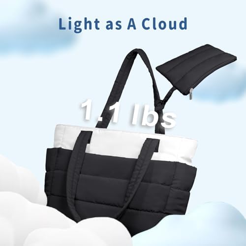 TOPDesign Lightweight Puffy Handbag for Women Travel TOPDesign Quilted Shoulder Bag for Women Work TOPDesign Puffer Tote