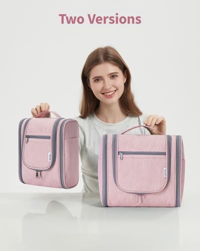 Narwey Large Blue Leaf Hanging Toiletry Bag for Women Travel and Men Cosmetics Organizers